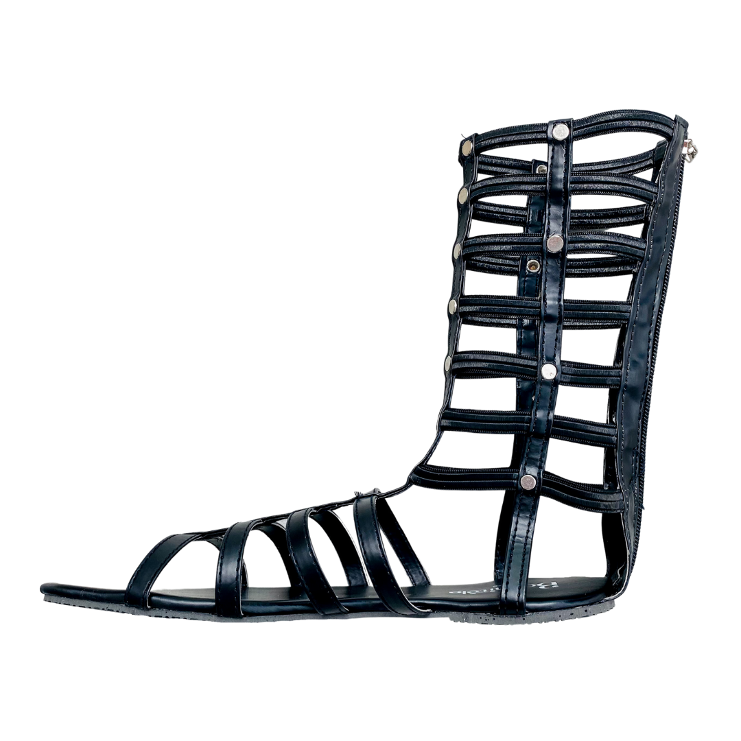 Gabriella - Black Magandhaa Elastic High Gladiator Sandals Code- MG001 Price-  Rs3100/= FREE Delivery within Sri Lanka Cash on delivery is accepted ISLAND  WIDE Product Link-  gladiator-sandals