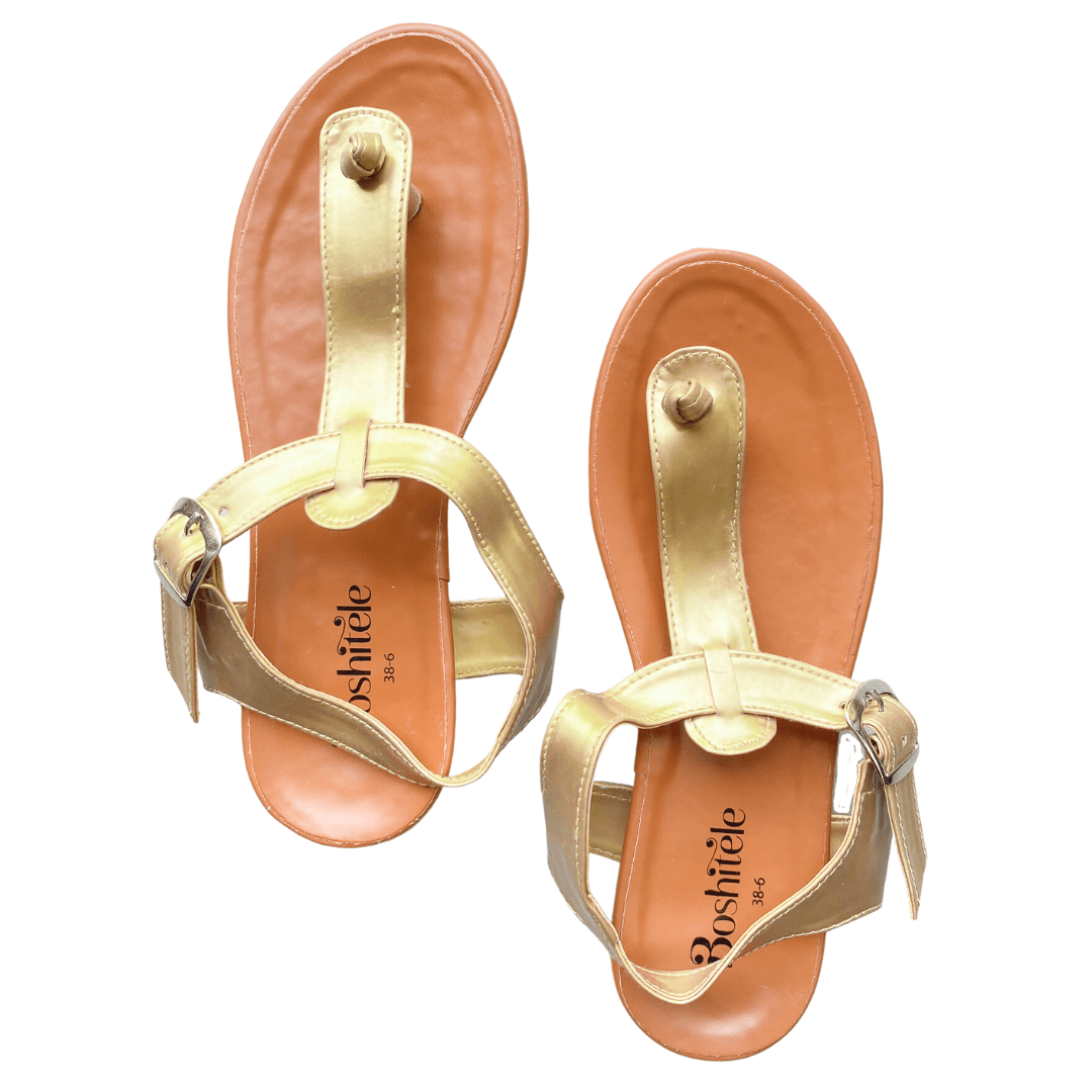 Matte Gold Toe Post Footbed Sandals – GABRIELLASPICK.COM
