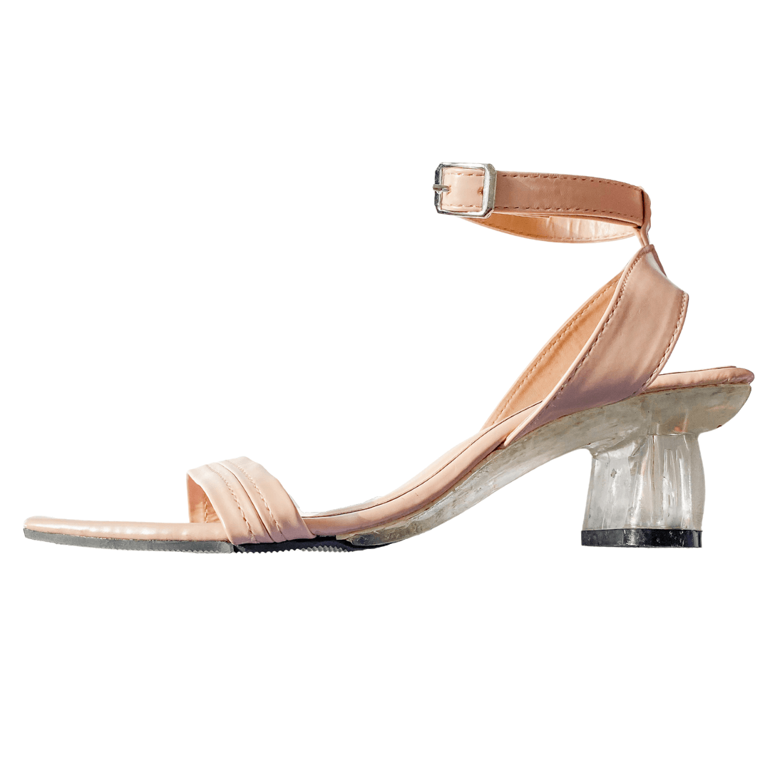 Buy SNEAZ Women Stylish Glass Heels Sandal | Casual Atteractive Transparent Block  Heels Girls Footwear (SNZ-T6627) (Brown, 4) at Amazon.in