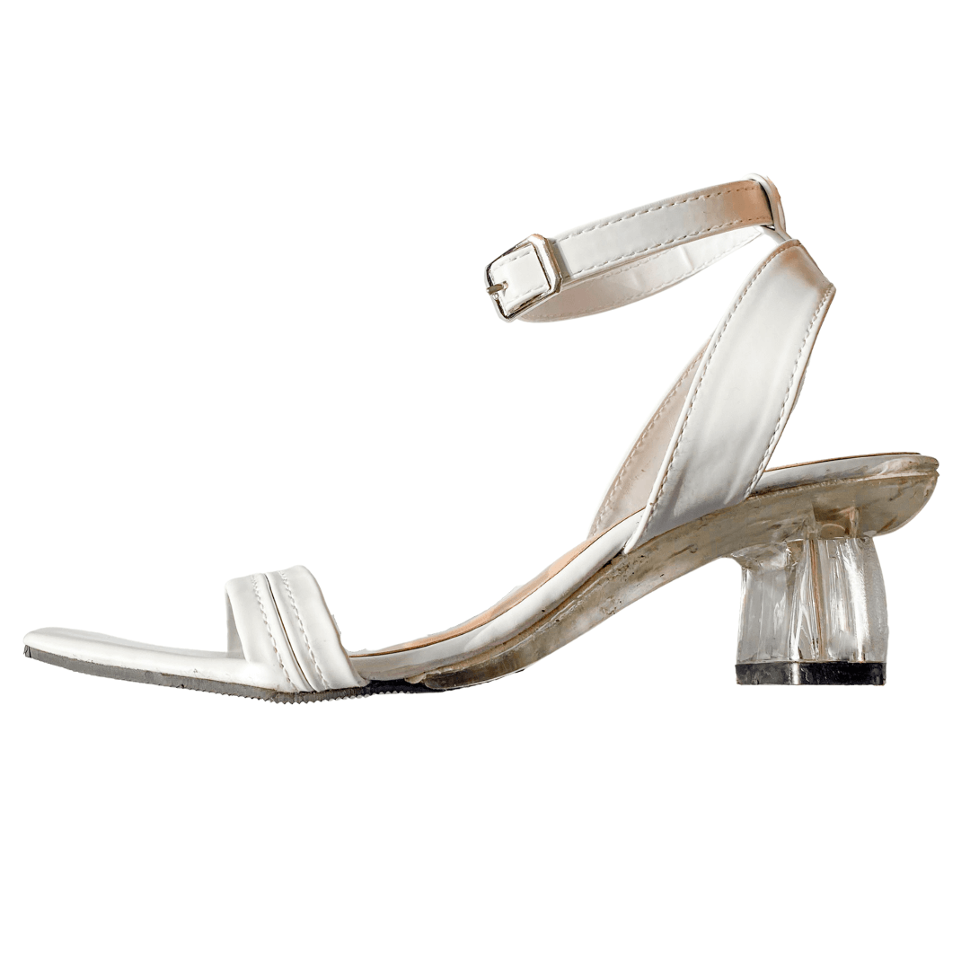 Crystal Heel High Heel Sandals Large Size One-Line Transparent Strap Thick  Heel Square Toe Fashion Women's Shoes heels women - AliExpress