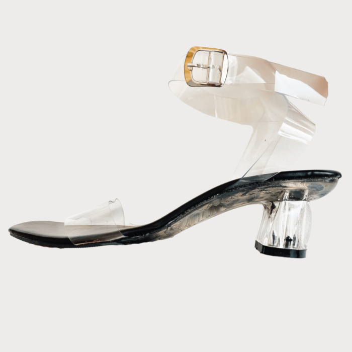 Black Transparent Ruby Glass Heels - Image 1