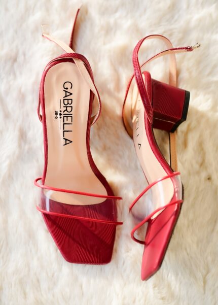 Marron Transparent strap heel