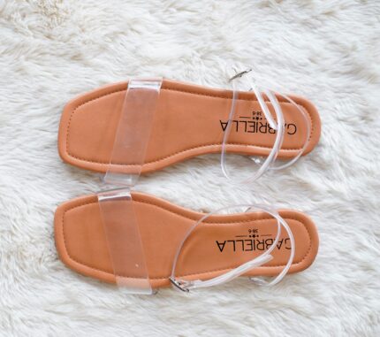 Back Cross Transparent flat sandals