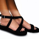 Wide Ankle  Platform Sandals (Black)
