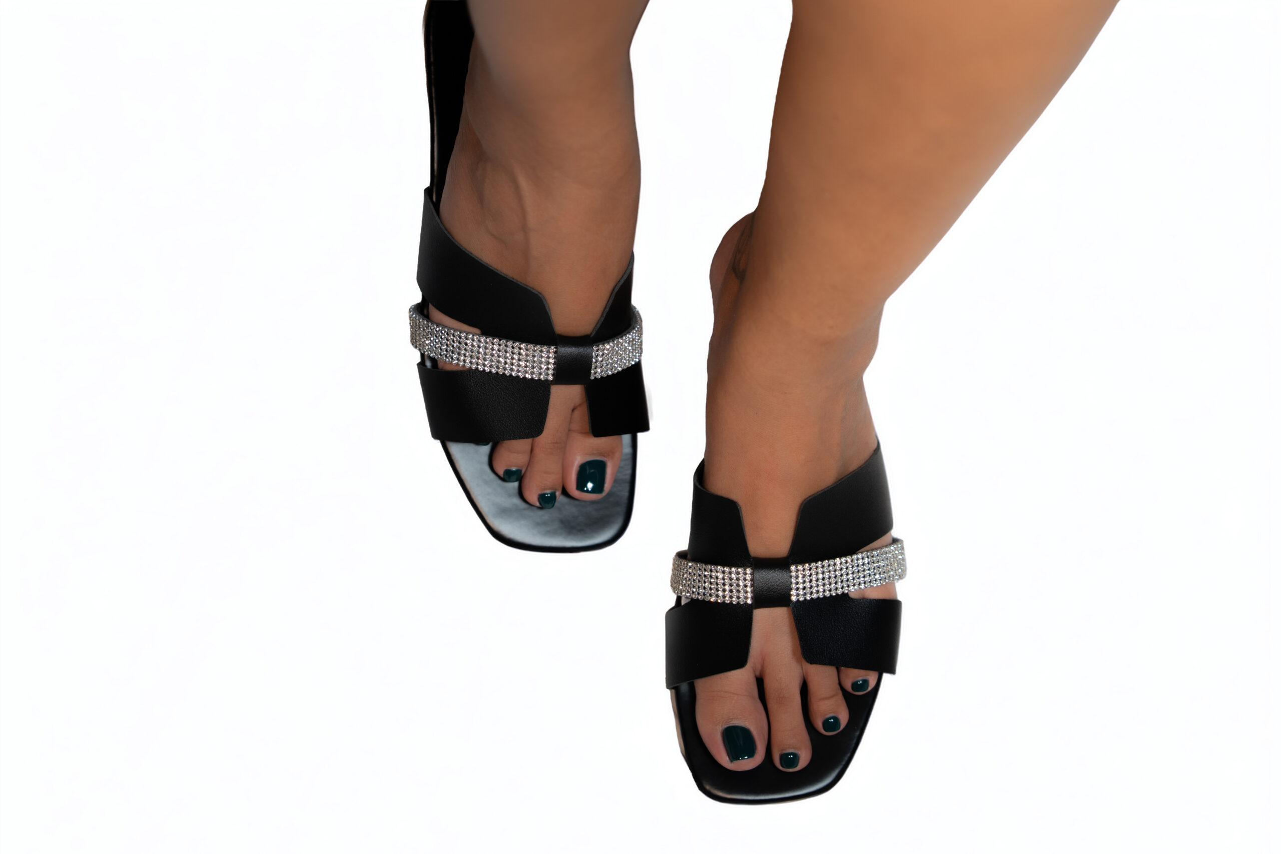 VIH09779 Stone Black Sandals - Image 1